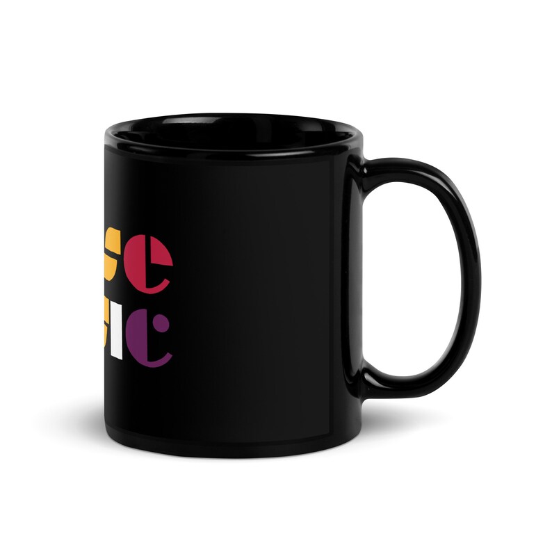 I Love House Music Black Glossy Mug