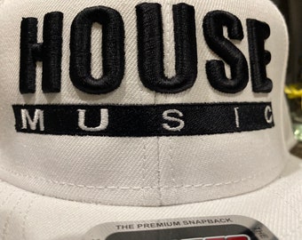 3D Puff House Music Snapback Hat