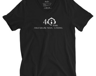 House Music 40th Unisex Short Sleeve V-Neck T-Shirt