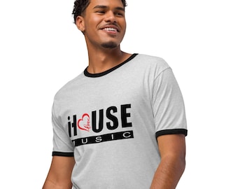 I Love House Music Unisex Ringer T-shirt