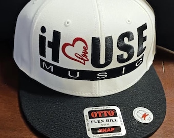 House Music Hat – I Love House Music Snapback Cap, DJ & Rave Festival Hat, Gift for House Music Lovers