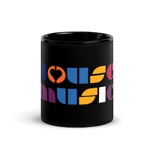 I Love House Music Black Glossy Mug