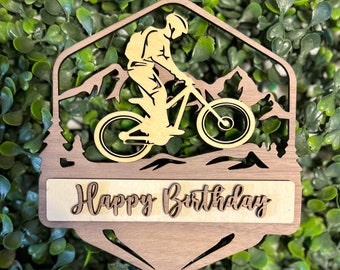 Bicycle cake topper, cyclist cake topper, mountain bike cake topper, bicycle cake decoration, cycling topper