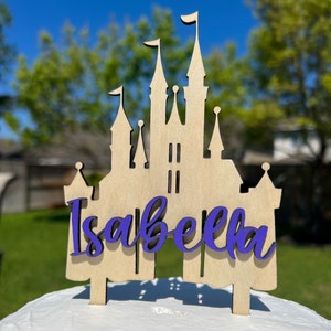 Castle cake topper, princess cake topper, personalized cake topper, Princess castle