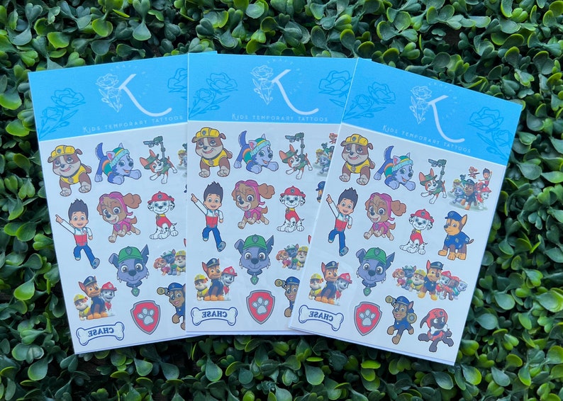PAW PATROL Temporary Tattoos for Kids 15 Temporary Tattoos - Etsy Australia