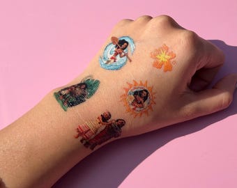 Moana temporary tattoos, 13 tattoos, waterproof tattoos, movie tattoos