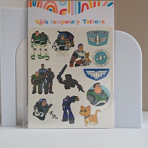 Lightyear temporary tattoos for kids, 12 tattoos stickers