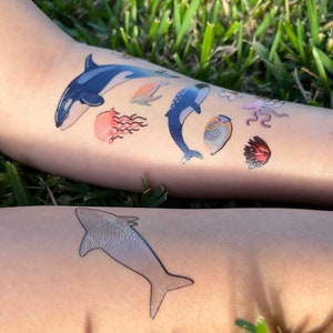 Tatuaggio per bambini / PESCI / OCEANO / MARE / Acquerello / Acquario / Tatuaggio  temporaneo / Adesivo tatuaggio / Festa per bambini / Festa di compleanno -   Italia