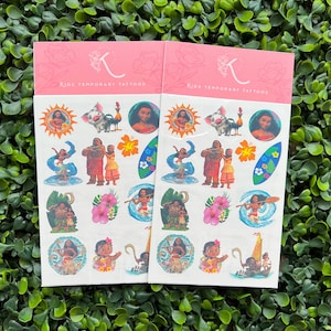 Moana temporary tattoos, 13 tattoos, waterproof tattoos, movie tattoos