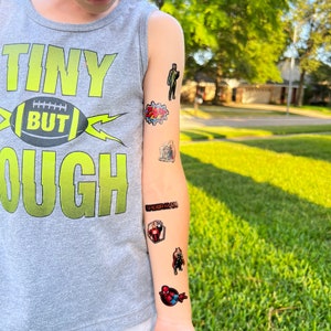 Spider-Man Kids temporary tattoos, temporary tattoos, kids favors, gifs for kids, spiderman villains, 17 tattoos