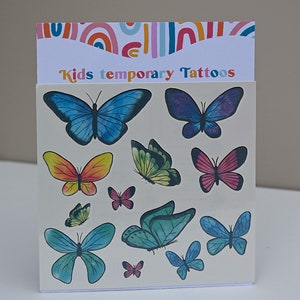 Butterfly and flowers temporary tattoos