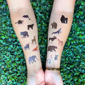 動物の子供用タトゥーステッカー、パーティーの記念品、15種類のタトゥー