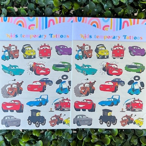 Cars temporary tattoos, kids tattoos, temporary tattoos