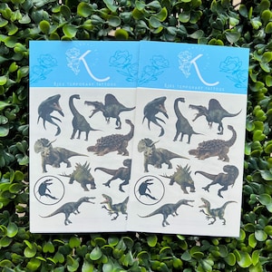 Dinosaurs temporary tattoos, Jurassic park dinosaurs, Jurassic world