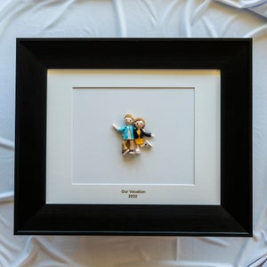 Figura de arcilla polimérica con retrato familiar personalizado para marco de fotos de 11 x 14