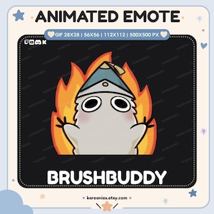 Emote animado con llamas BrushBuddy/Gusano pincel  |Para Twitch, Discord y Youtube(Descarga digital) | Anime Witch Hat Atelier