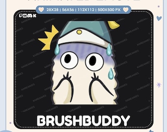 Emote animata di paura, BrushBuddy / Brush Worm | |Per Twitch, Discord e YouTube (Download digitale) | Anime Witch Hat Atelier