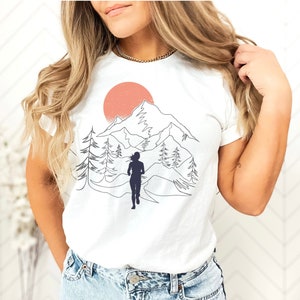 Trail Running Shirt, Mountain Runner T-shirt, Gift For Her, Mountain Running Tee, Gift for Runner, Ultra Marathon T-Shirt, Runners Gift,