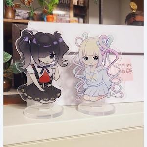 Needy streamer overload - Ame & KAngel  - 8cm Mini Acrylic Standee - Kawaii Deskpals Computer Buddy