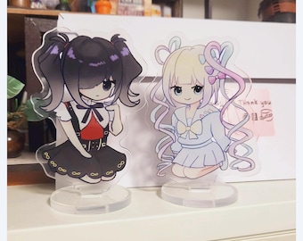 Needy streamer overload - Ame & KAngel  - 8cm Mini Acrylic Standee - Kawaii Deskpals Computer Buddy