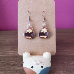 Ditto Calficer inspired earrings - Howls Moving Castle Earrings- Stainless Steel Dangle earrings - Novelty Jewellery.