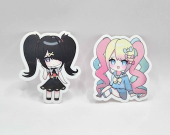 Needy Girl Overdose - Adesivo Chibi di Ame-chan e KAngel - Artist Alley, adesivi fatti a mano