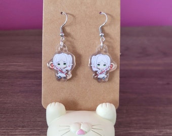 Pendientes Frieren - Más allá del final del viaje - Pendientes colgantes de acero inoxidable con diseño de anime - Un regalo encantador - Minimalista - Joyería novedosa