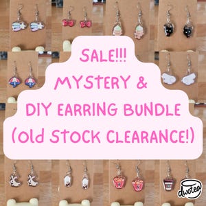 Earring Mystery Kawaii Earring Pack, Dangle acrylic earrings - Stainless Steel - Handmade  Earrings - cute, anime, food, game, aesthetic