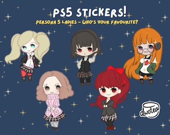 P5 Anime Girls Sticker Set - Paper/Vinyl/Laminated/Holographic Stickers