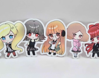 P5 Anime Girls Sticker Set - Chibi Sticker - artist alley, handmade homemade stickers