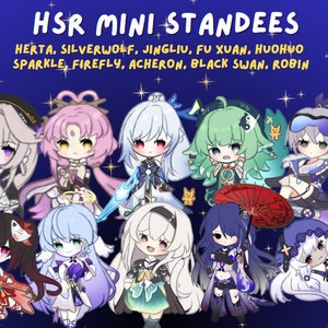 Honkai Star Rail kawaii girls mini deskpals - 6cm Mini Acrylic Standee - Kawaii Deskpals Gacha bundles
