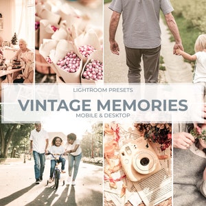 5 VINTAGE MEMORIES Lightroom Mobile & Desktop Presets | Fotobearbeitungsfilter für Instagram, Influencer, Blogger, Lifestyle, Travel