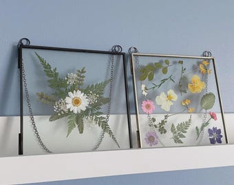 Floating Glass Picture Frames – Great for DIY Gifts, Pressed Flowers, Handprint Art, Postcards, Polaroid Photos – Easy to Use & Personalize