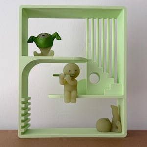 Smiski Sonny Angels Mini Figure Display Shelf – 3D Printed Mid Century Modern House Hotel – Stand for Collectibles & Figurines [UK SELLER]