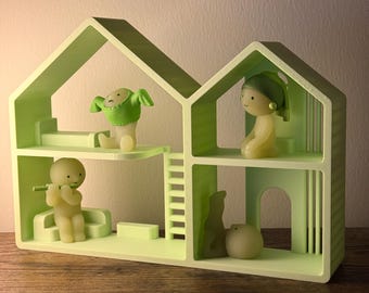 3D gedruckte Mini Figur Display | Mid-Century Modern Condo Regal