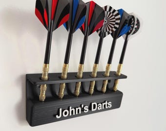 Personalised Dart Holder - Wall Mounted 6 Dart Display Stand