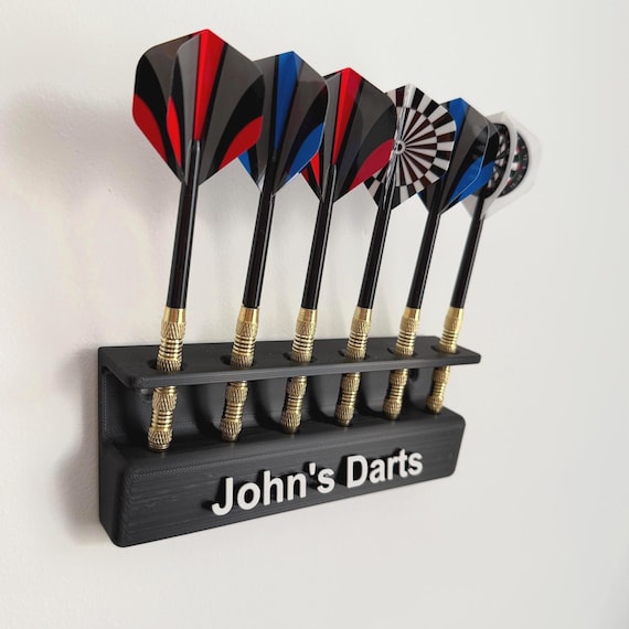 Custom Personalised Customisable Wall Mounted 6 Dart Holder Display Stand - The Perfect Gift For Darts Fans! [UK SELLER]