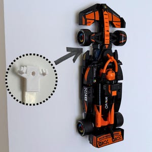 LEGO Speed Champions F1 Wall Mount | Slim Display Hook for LEGO Race Cars | 3D Printed Holder for McLaren, Ferrari, Mercedes Sets