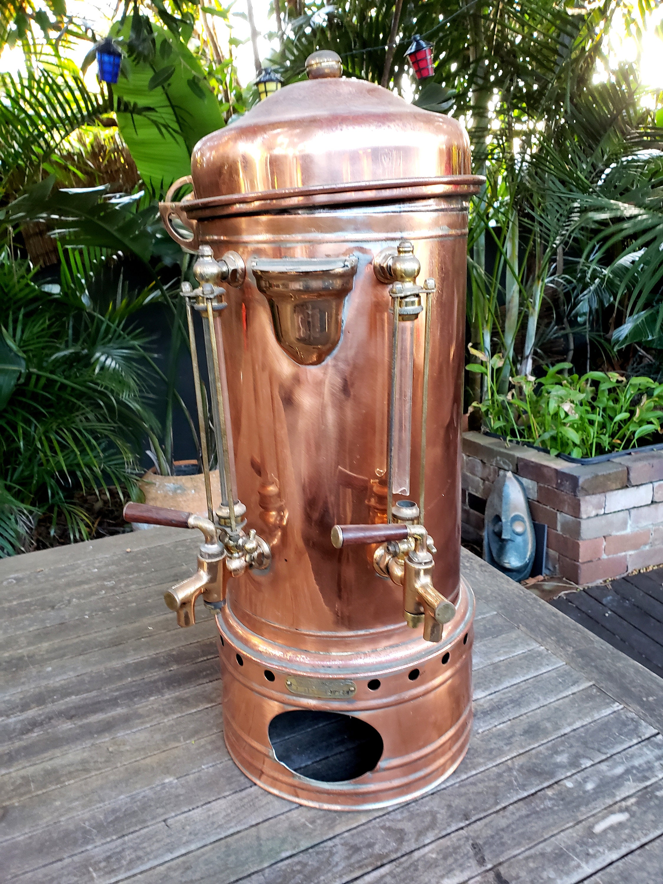 Vintage Large Copper and Brass Coffee Urn - 38 1/2 Inches Tall