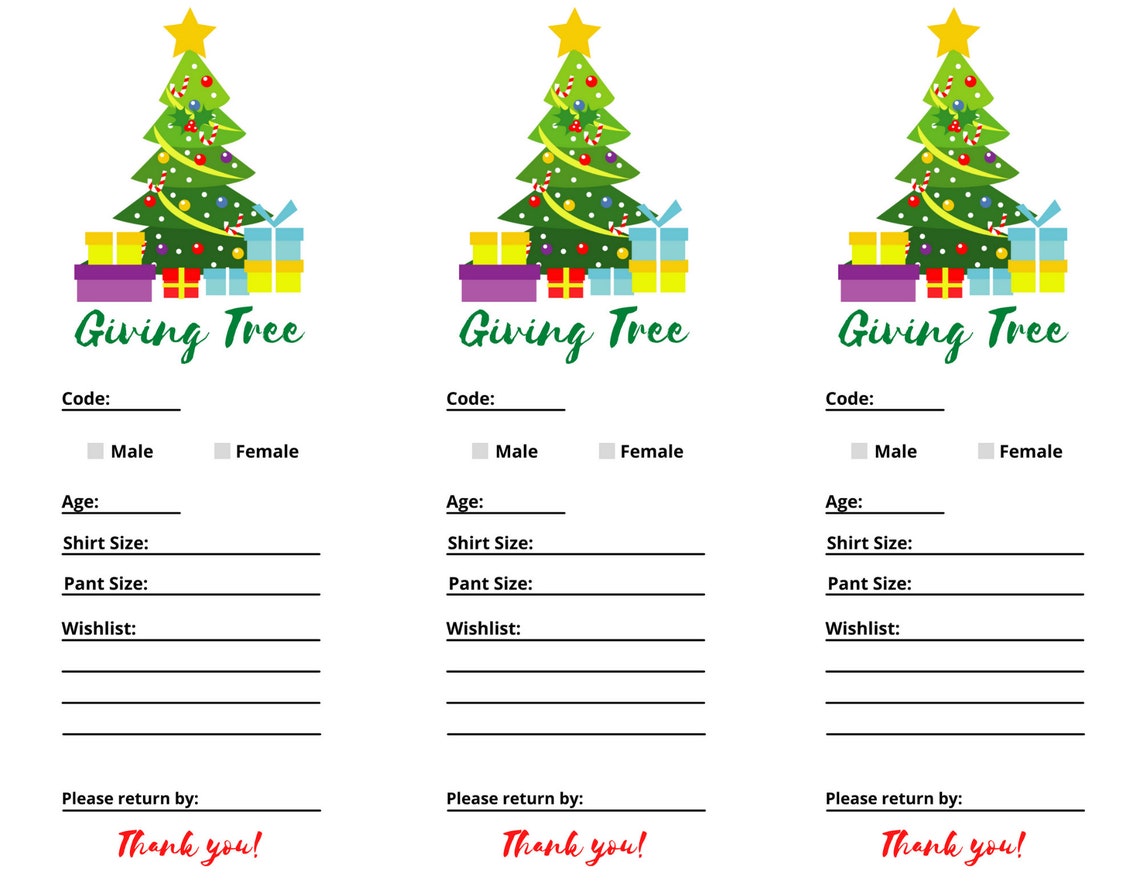 Giving Tree Tag Template