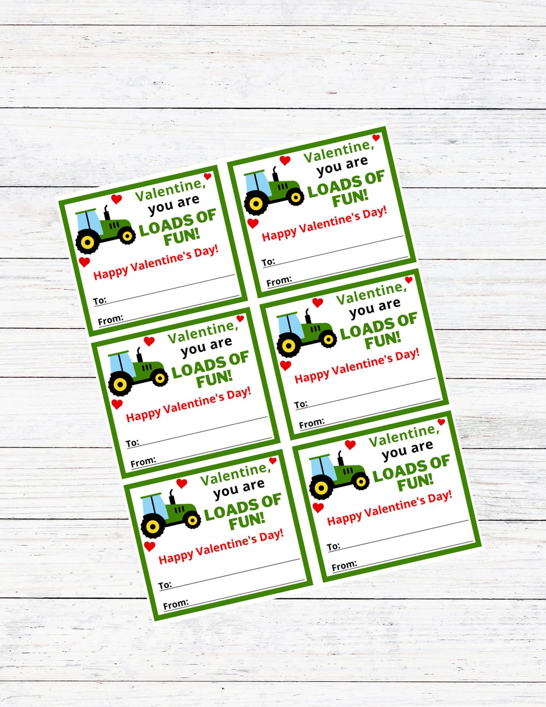 Tractor Valentines Cards Printable Valentine Cards