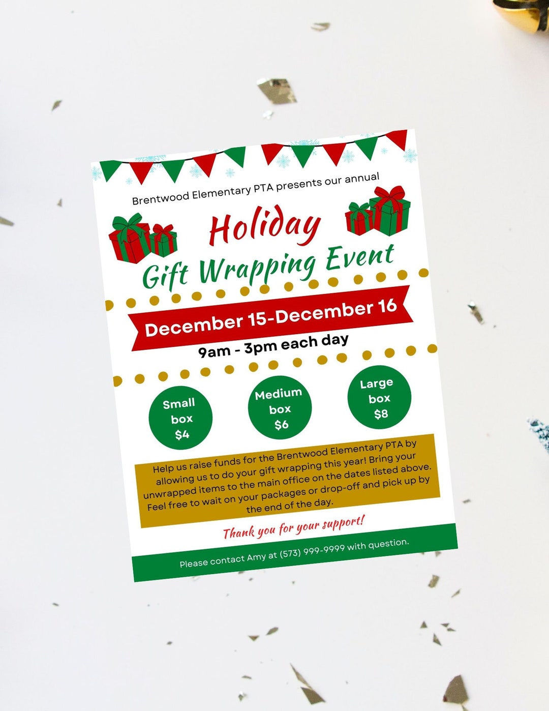 Gift Wrapping Fundraiser Event Flyer Holiday Gift (Instant Download) Etsy