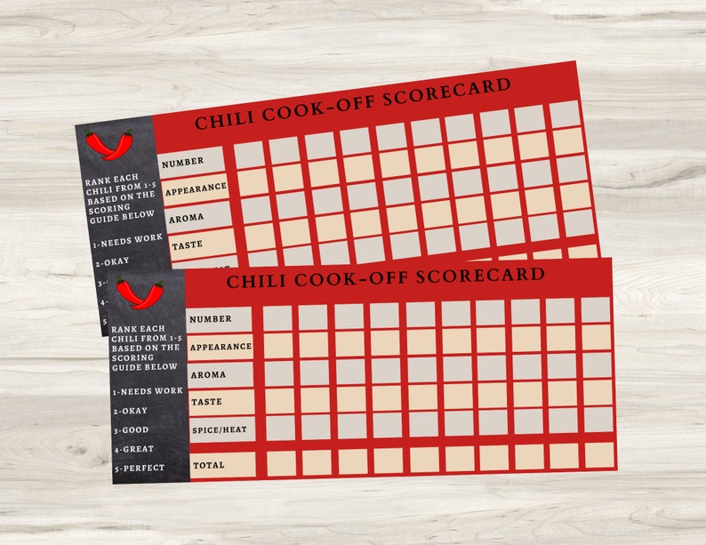 Chili Cookoff Scorecards Printable - Il 794xN.3475851150 Lx3t 