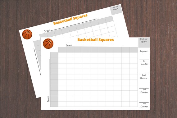 March Madness Printable Basketball Squares Poster Size NCAA | Etsy