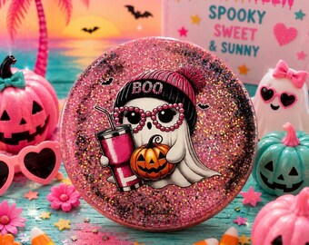 SUMMERWEEN 3D RESIN COASTER / Spooky Boujee Ghost Coaster: Halloween Resin Art /Halloween Coaster| coaster, paperweight and jewelry holder