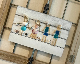 SEASHELL FAMILY /seashell cats at the beach / coastal decor