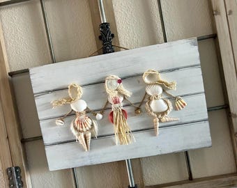 Seashell Besties Coastal Decor: Handmade Beach Art