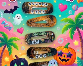 SUMMERWEEN HAIRCLIPS / spooky hair clips / Summerween barrettes /  trending