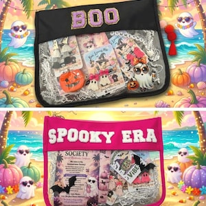 Summerween Travel Pouch | Spooky Summer Makeup Bag | Cute Halloween Pouch | Ghoul Girl Summer Pouch