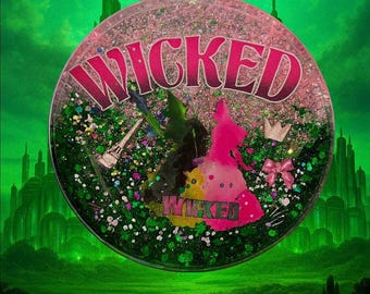Witch Coaster/ Wicked themed Resin Coaster: Handmade Glitter Art, Witch and Princess Charms